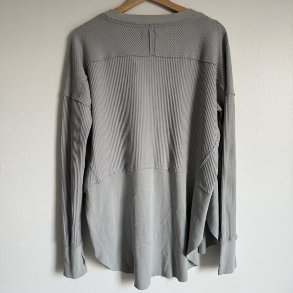 FREE PEOPLE We The Free Monterey Thermal Gray Long Sleeve Top Small Oversized - Picture 8 of 14